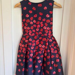 NWT Oscar De La Renta Red And Blue Flower Dress - 12Y